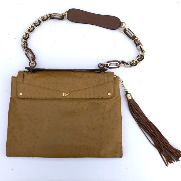 Diane Von Furstenburg OSTRICH HARPER TASSEL BAG - Picture 6 of 11